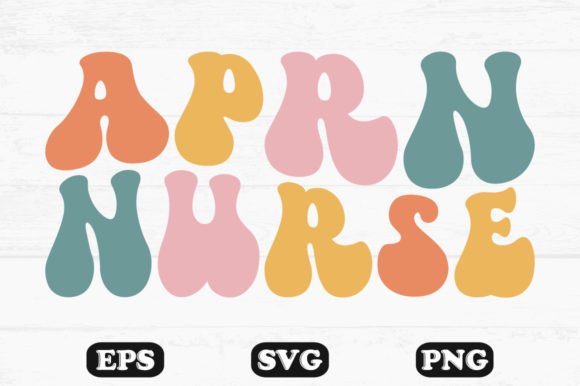 APRN Nurse Retro Wavy SVG T-shirt Design Graphics and Crafts