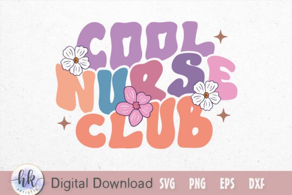 Cool Nurse Club Retro SVG for Crafts and Graphics