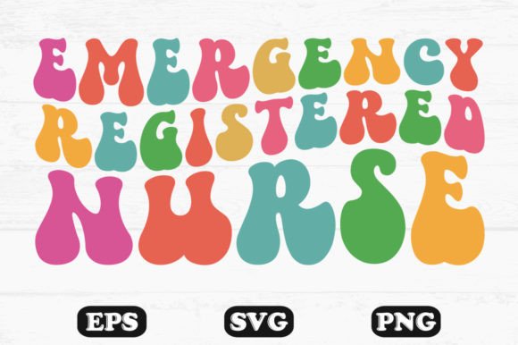 Emergency Registered Nurse Wavy Svg File for Crafts and Graphics
