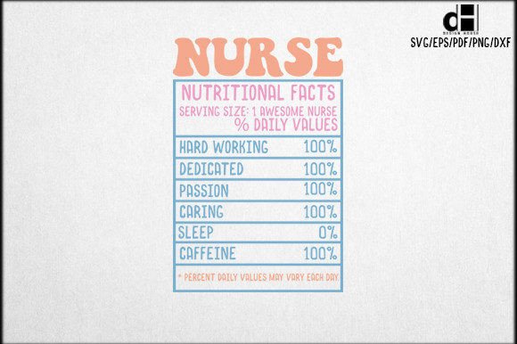 NURSE NUTRITIONAL FACTS SVG Design