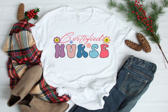 Retro Certified Nurse Png Design