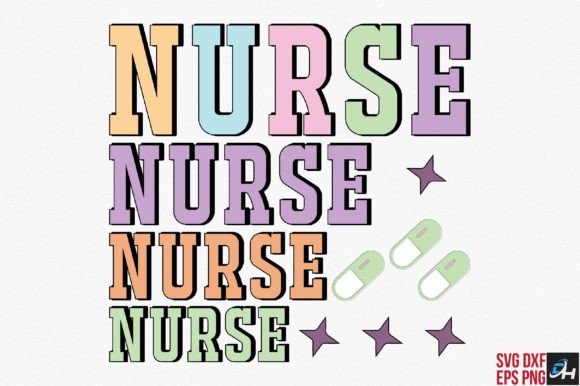 Retro Nurse Love PNG Svg Graphics