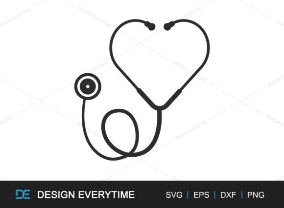 Stethoscope SVG, Medical Silhouette: Graphics and Crafts